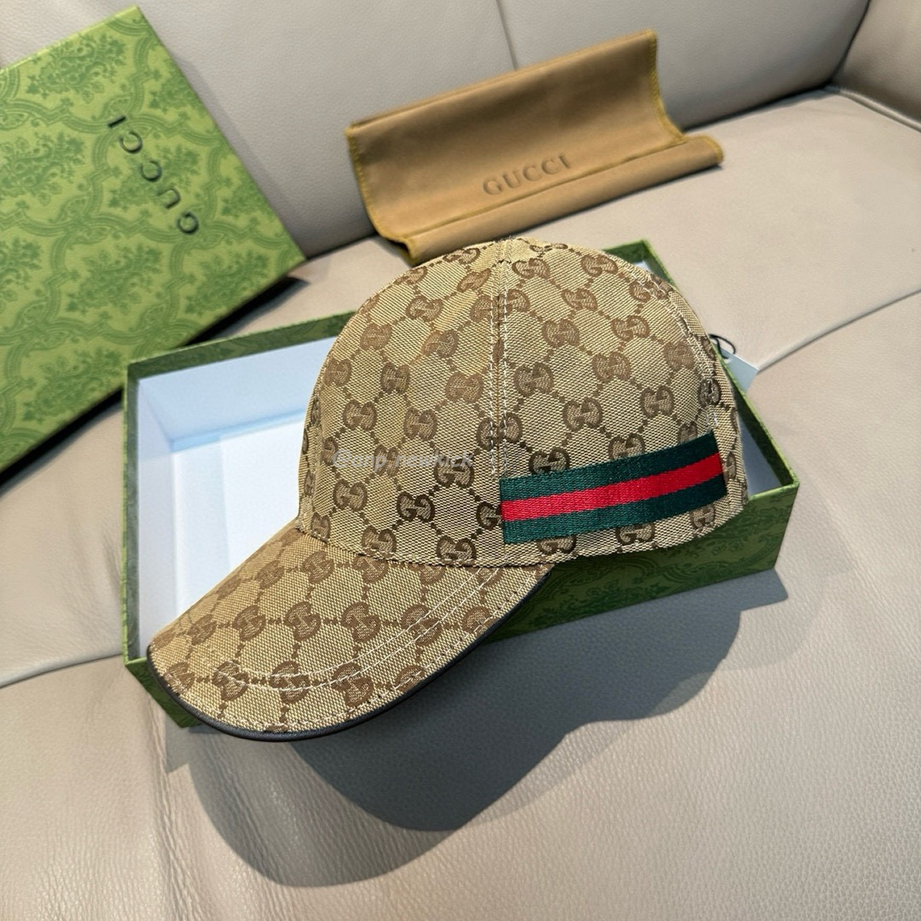 Gucci Gg Canvas Baseball Hat With Web (12) - www.newkick.vip